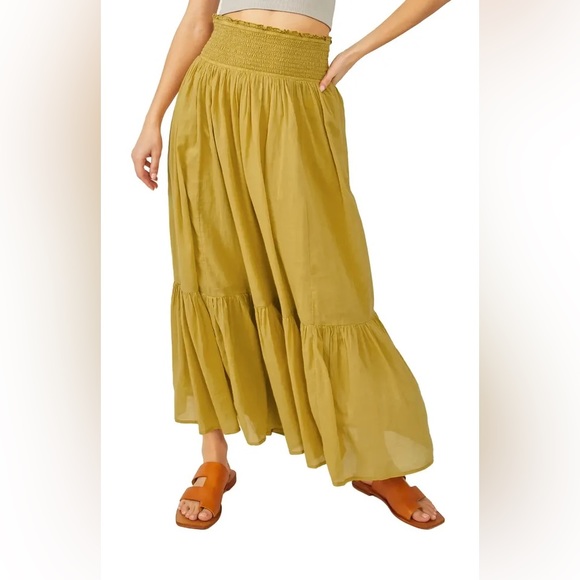 FREE PEOPLE CONVERTIBLE SMOCKED DRESS SKIRT - Picture 2 of 5